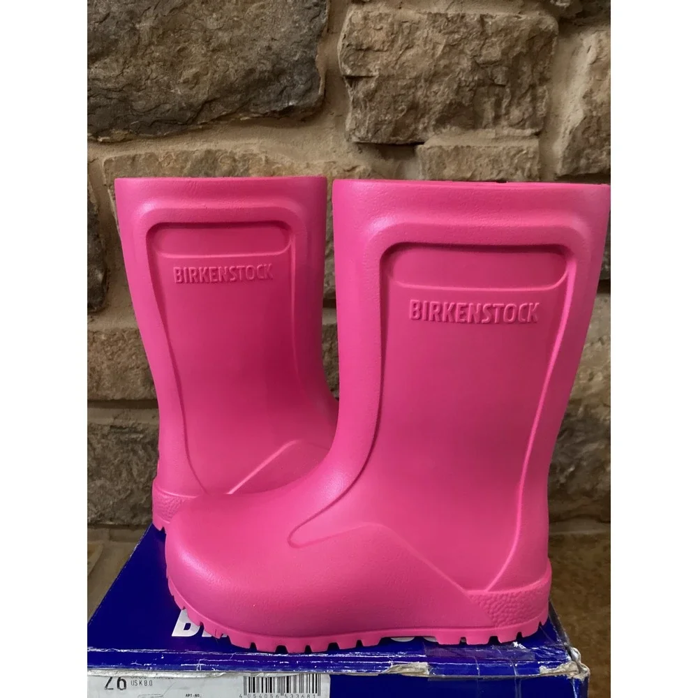 Birkenstock Derry EVA Kids Size 8 Rain Boots Neon Berry Pink New